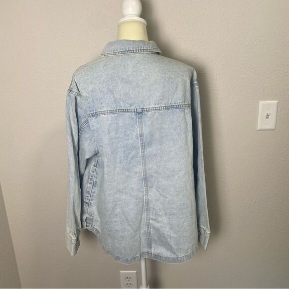 NWT Rip Curl Juniors' Venice Cotton Denim Shirt Jacket In Light Wash Size Medium - Picture 3 of 16